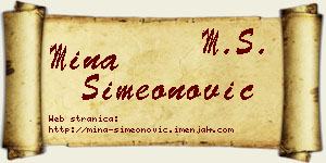 Mina Simeonović vizit kartica